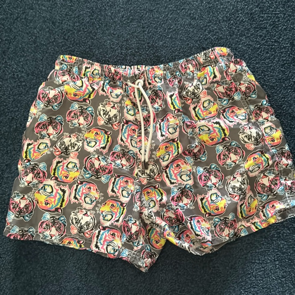 EUC 98 Coast Ave Men’s multicolor tiger print swimsuit size XXL